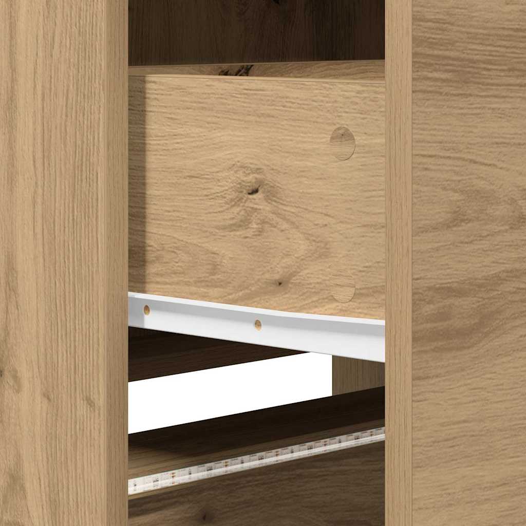 TV Cabinet with LED with Drawer Artisian Oak 165 x 34 x 40 cm