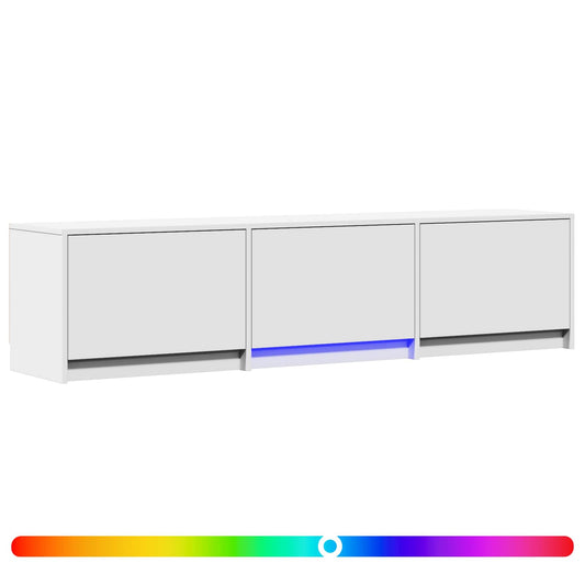TV Cabinet with LED 165 x 34 x 40 cm White Engineered Wood TV Cabinet with LED 165 x 34 x 40 cm White Engineered Wood
