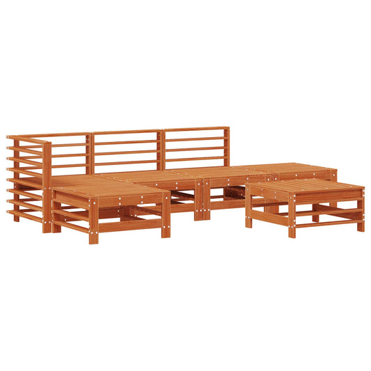 Garden Lounge Set 5 pcs Wax Brown Solid Pine Wood Garden Lounge Set 5 pcs Wax Brown Solid Pine Wood
