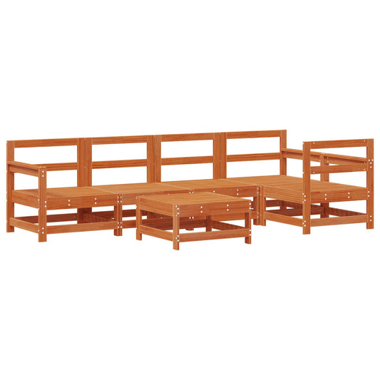 Garden Lounge Set 6 pcs Wax Brown Solid Pine Wood Garden Lounge Set 6 pcs Wax Brown Solid Pine Wood