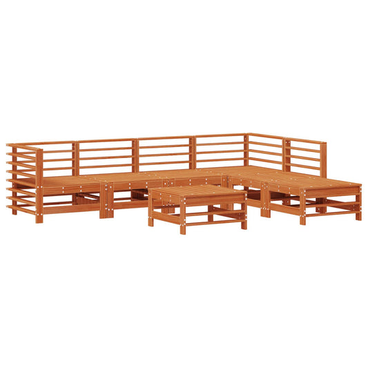 Garden Lounge Set 7 pcs Wax Brown Solid Pine Wood Garden Lounge Set 7 pcs Wax Brown Solid Pine Wood