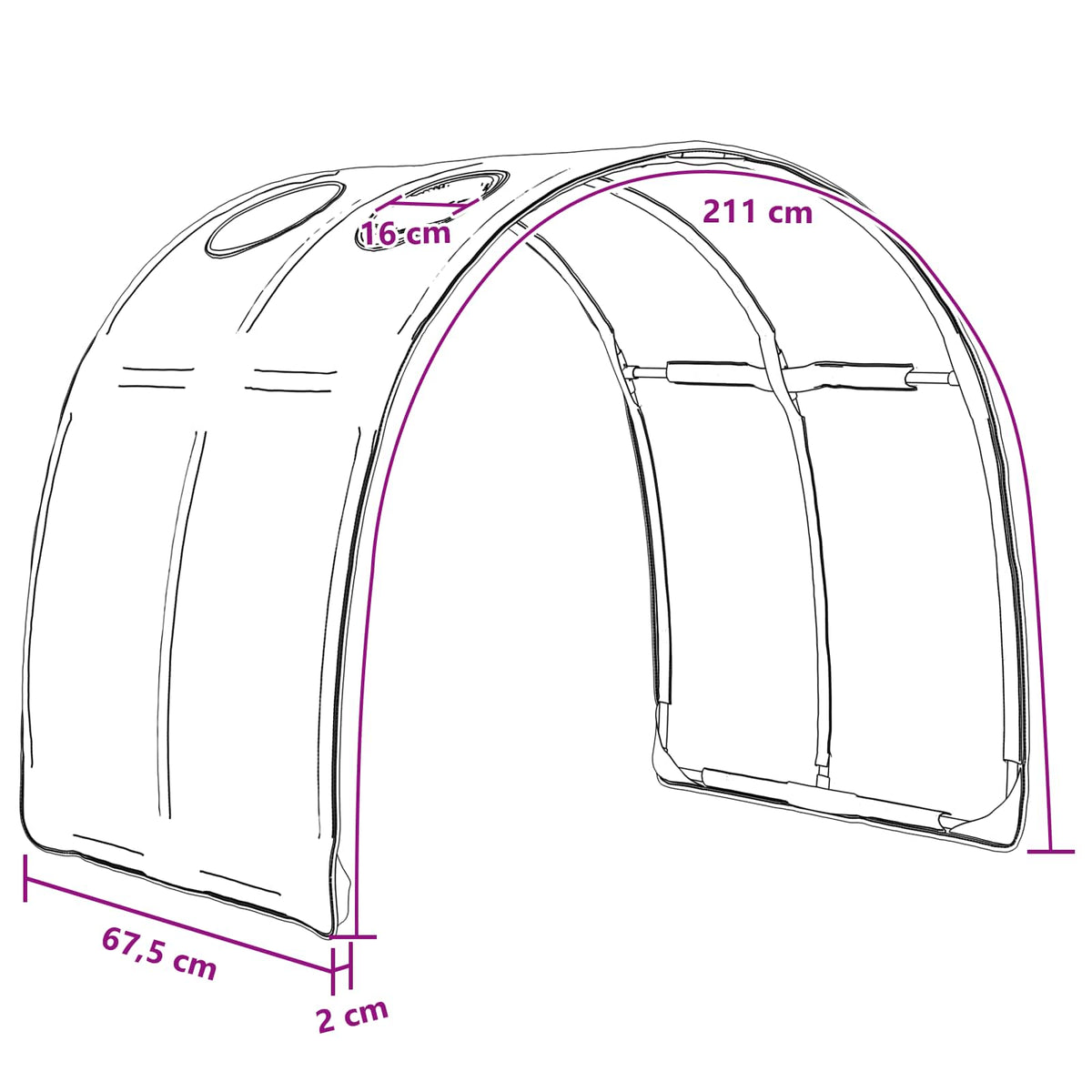 Bed Tunnel 2 pcs Light Blue Polyester