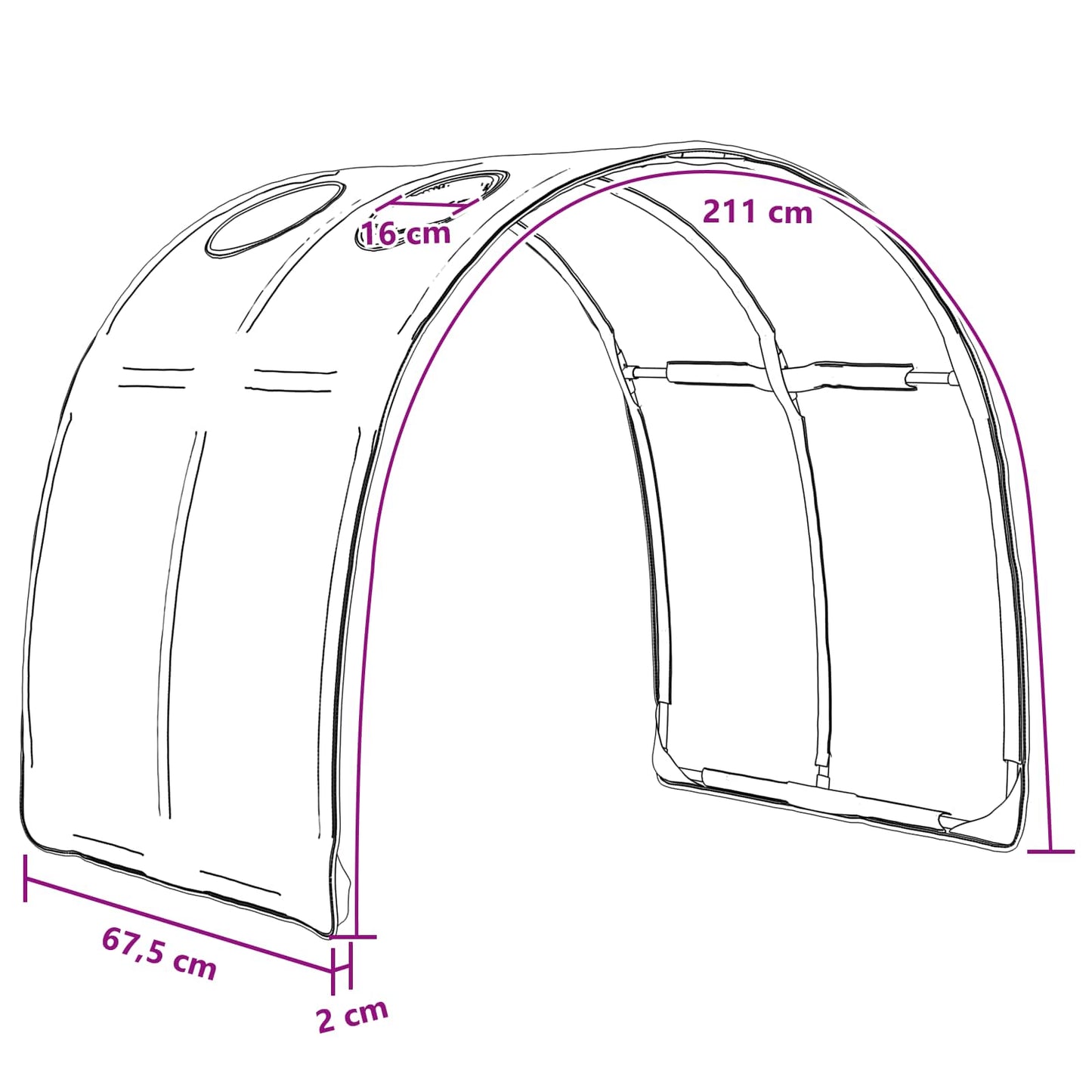 Bed Tunnel 2 pcs Red 211 x 67.5 x 2 cm Polyester