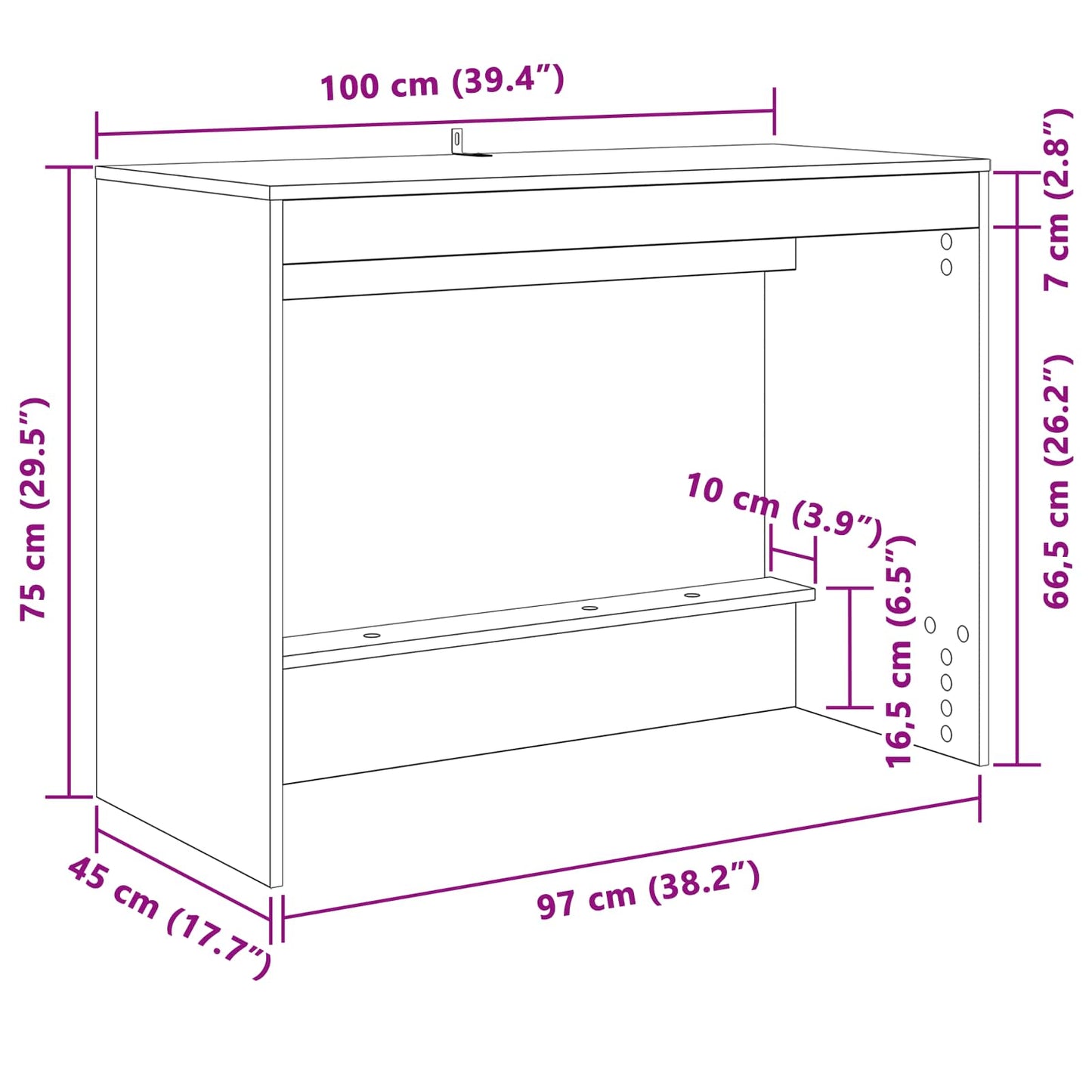 Bed Desk Concrete Grey Engineered Wood 100 x 45 x 75 cm