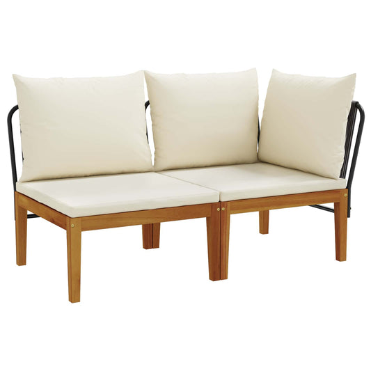 2 pcs Garden Lounge Set with Cushions Solid Acacia Wood & Rope 2 pcs Garden Lounge Set with Cushions Solid Acacia Wood & Rope