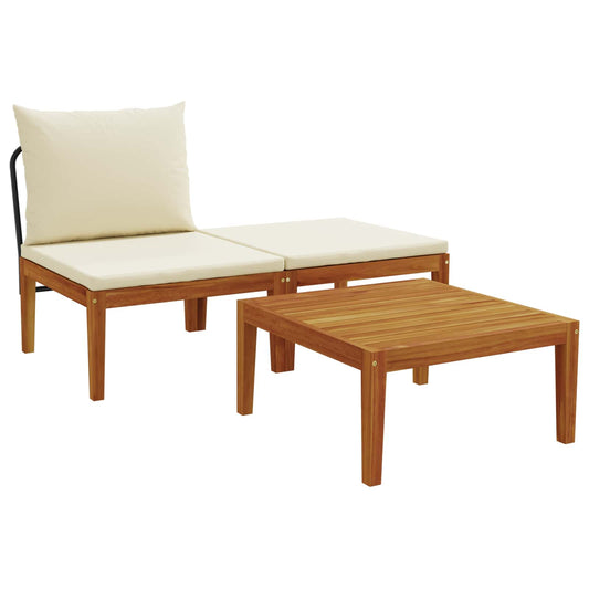 3 pcs Garden Lounge Set with Cushions Solid Acacia Wood & Rope 3 pcs Garden Lounge Set with Cushions Solid Acacia Wood & Rope