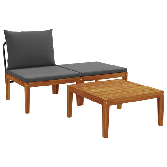 3 pcs Garden Lounge Set with Cushions Solid Acacia Wood & Rope 3 pcs Garden Lounge Set with Cushions Solid Acacia Wood & Rope