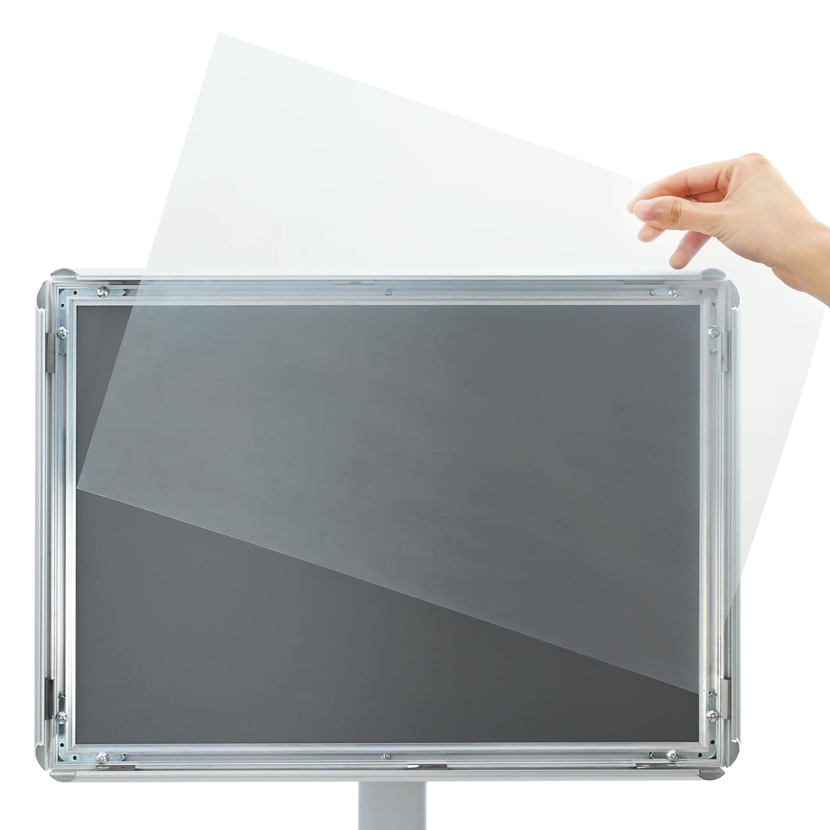 Pedestal Poster Stand 32 x 27 x 119 cm Cast Iron Silver