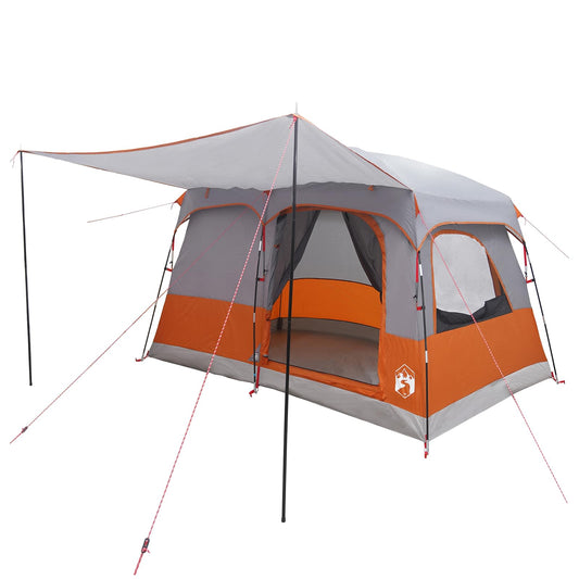 Family Tent 8-Person Grey and Orange Polyester Family Tent 8-Person Grey and Orange Polyester
