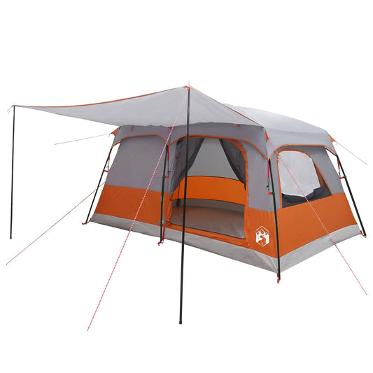 Family Tent 10-Person Grey and Orange Polyester and Steel Family Tent 10-Person Grey and Orange Polyester and Steel