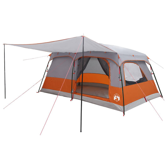 Family Tent 14-Person Grey and Orange Polyester and Steel Family Tent 14-Person Grey and Orange Polyester and Steel