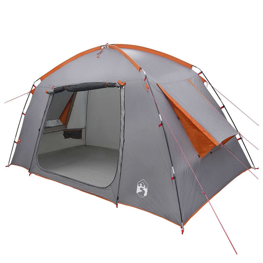 Cabin Tent 4-Person Grey and Orange Polyester Cabin Tent 4-Person Grey and Orange Polyester