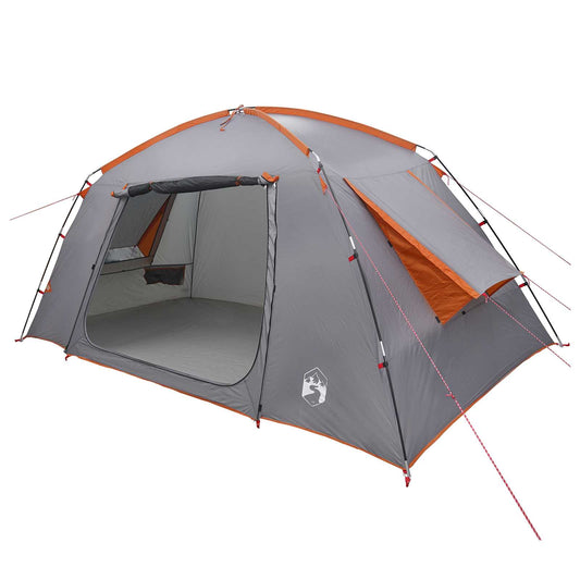 Cabin Tent 6-Person Grey and Orange Polyester Cabin Tent 6-Person Grey and Orange Polyester