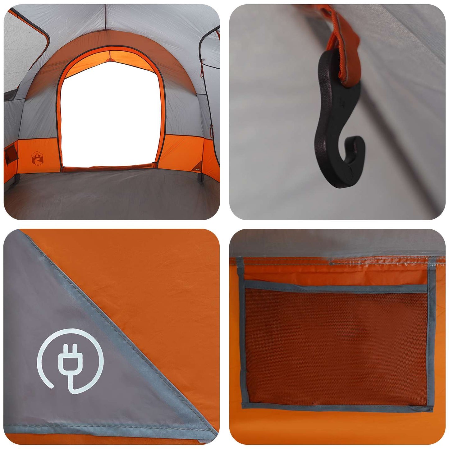 Tailgate Tent with Rainfly Water-resistant Grey and Orange