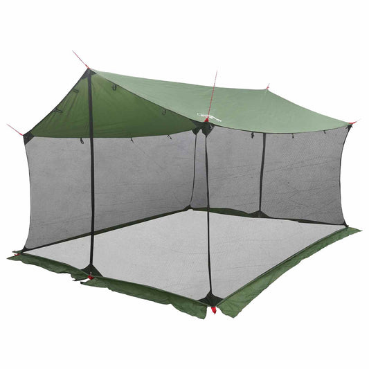 Camping Tarp with Mesh Walls 340 x 260 x 220 cm Green Camping Tarp with Mesh Walls 340 x 260 x 220 cm Green