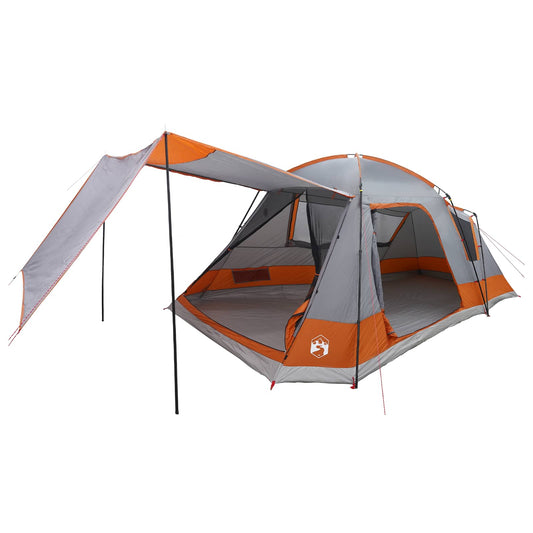 Cabin Tent Grey and Orange 12-Person Polyester and Steel Cabin Tent Grey and Orange 12-Person Polyester and Steel