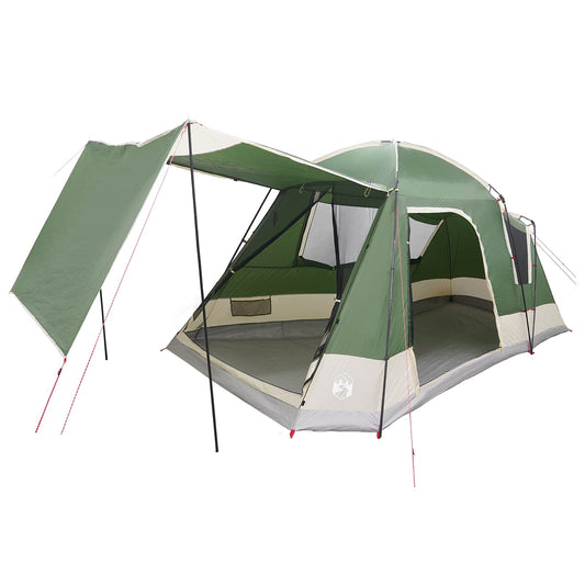 Cabin Tent with Roof Green 8-Person Polyester and Steel Cabin Tent with Roof Green 8-Person Polyester and Steel