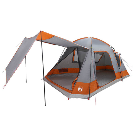 Cabin Tent Grey and Orange 8-Person Polyester and Steel Cabin Tent Grey and Orange 8-Person Polyester and Steel