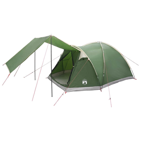 Cabin Tent with Roof Green 4-Person Polyester and Steel Cabin Tent with Roof Green 4-Person Polyester and Steel