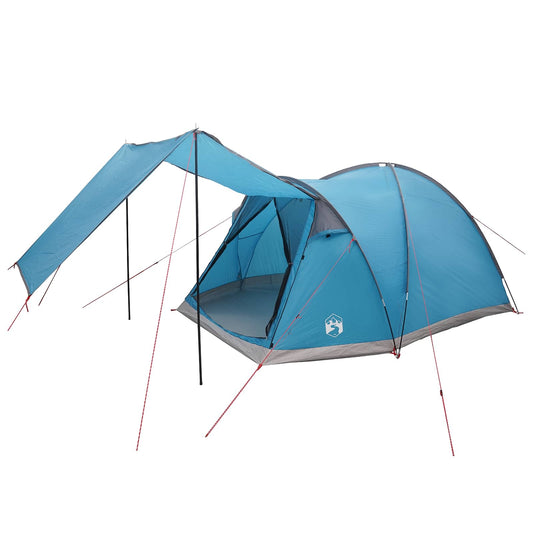 Cabin Tent with Roof Blue 4-Person Polyester and Steel Cabin Tent with Roof Blue 4-Person Polyester and Steel