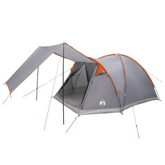 Cabin Tent Grey and Orange 4-Person Polyester and Steel Cabin Tent Grey and Orange 4-Person Polyester and Steel