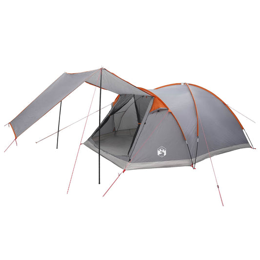 Cabin Tent Grey and Orange 6-Person Polyester and Steel Cabin Tent Grey and Orange 6-Person Polyester and Steel