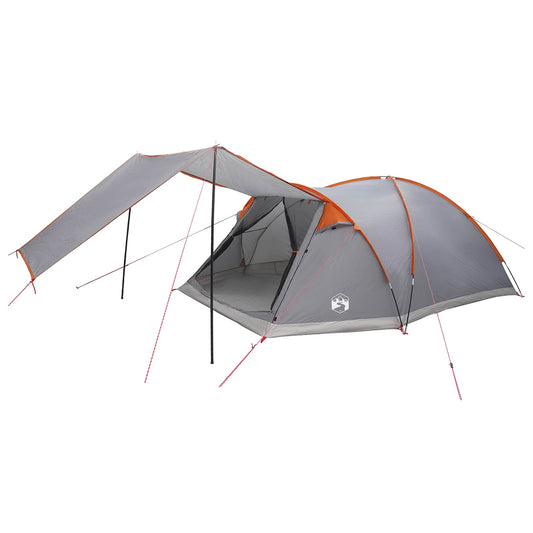 Cabin Tent Grey and Orange 8-Person Polyester and Steel Cabin Tent Grey and Orange 8-Person Polyester and Steel