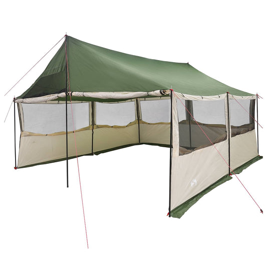 Family Tent Green 450 x 400 x 265 cm Polyester and Steel Family Tent Green 450 x 400 x 265 cm Polyester and Steel