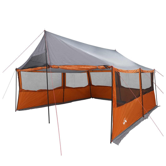Family Tent with Roof Grey and Orange 450 x 400 x 265 cm Family Tent with Roof Grey and Orange 450 x 400 x 265 cm