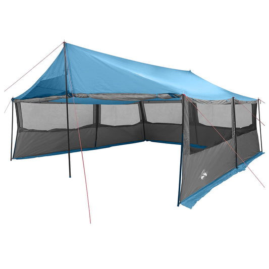 Family Tent Blue 600 x 400 x 268 cm Polyester and Steel Family Tent Blue 600 x 400 x 268 cm Polyester and Steel