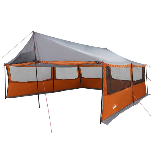 Family Tent with Roof Grey and Orange 600 x 400 x 268 cm Family Tent with Roof Grey and Orange 600 x 400 x 268 cm