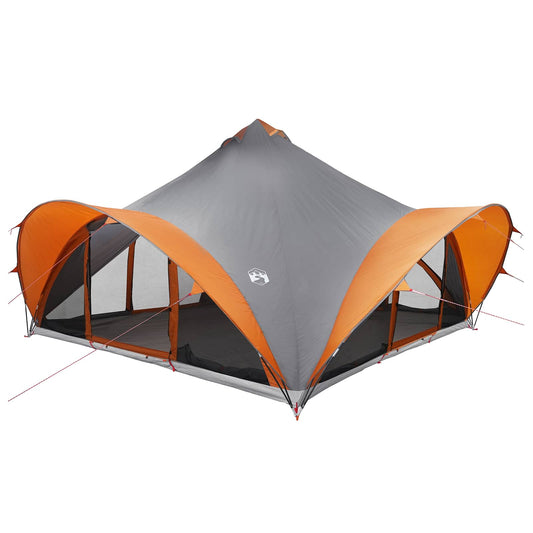 Tipi Tent Grey and Orange 18-Person Polyester and Steel Tipi Tent Grey and Orange 18-Person Polyester and Steel
