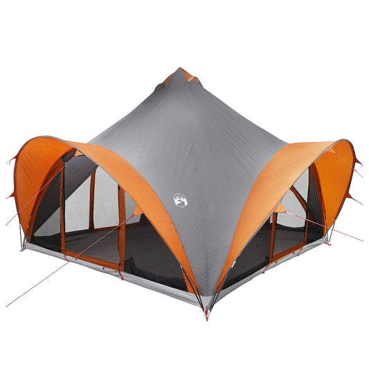 Tipi Tent Grey and Orange 6-Person Polyester and Steel Tipi Tent Grey and Orange 6-Person Polyester and Steel
