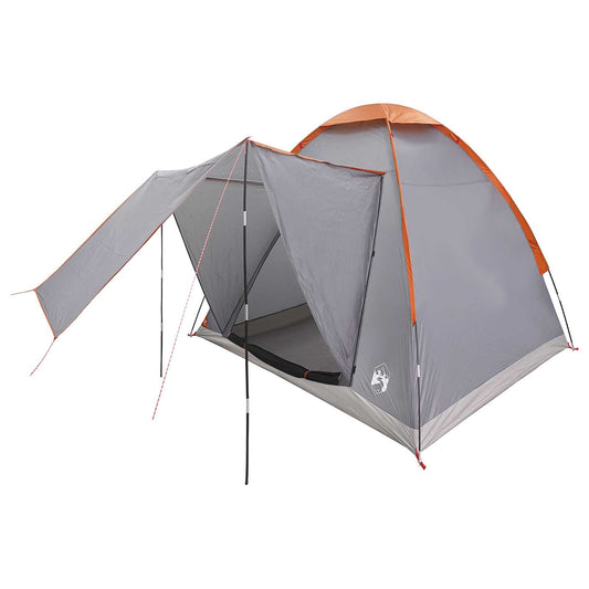 Camping Tent 2-Person Grey and Orange Polyester and Steel Camping Tent 2-Person Grey and Orange Polyester and Steel