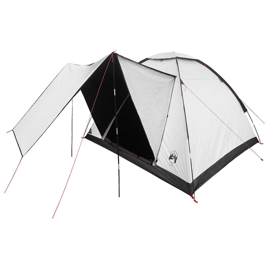 Camping Tent 4-Person White Blackout Polyester and Steel Camping Tent 4-Person White Blackout Polyester and Steel