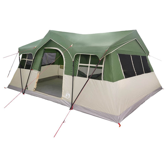 Family Tent 487 x 340 x 216 cm Green Polyester and Steel Family Tent 487 x 340 x 216 cm Green Polyester and Steel
