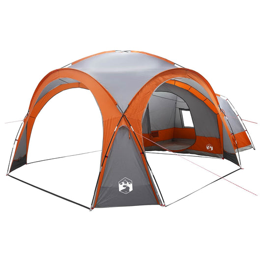 Side Tent with Roof Grey and Orange 410 x 410 x 250 cm Side Tent with Roof Grey and Orange 410 x 410 x 250 cm