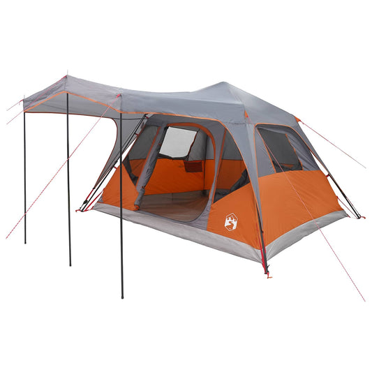Family Tent Grey and Orange 6-Person Polyester and Steel Family Tent Grey and Orange 6-Person Polyester and Steel