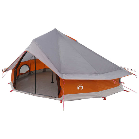 Tipi Tent 20-Person Grey and Orange Polyester and Steel Tipi Tent 20-Person Grey and Orange Polyester and Steel