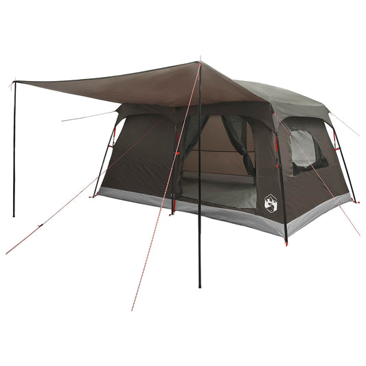 Family Tent 10-Person Brown Grey Polyester and Steel Family Tent 10-Person Brown Grey Polyester and Steel