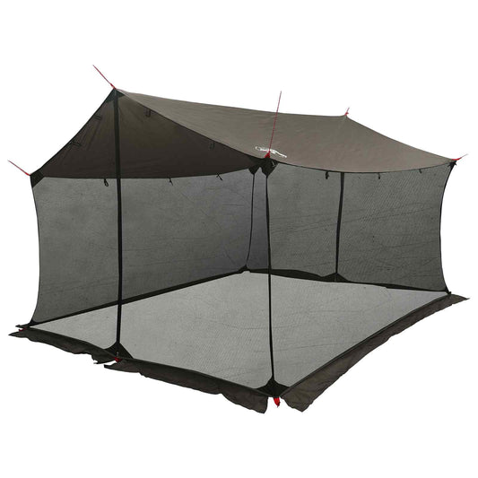 Camping Tarp with Mesh Walls 340 x 260 x 220 cm Brown Grey Camping Tarp with Mesh Walls 340 x 260 x 220 cm Brown Grey