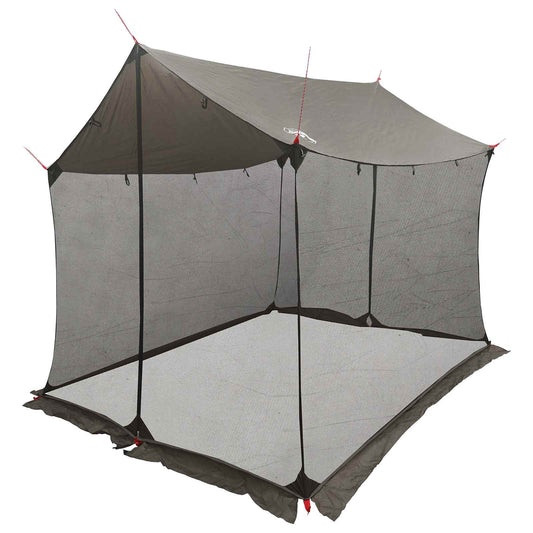 Camping Tarp with Mesh Walls 270 x 210 x 210 cm Brown Grey Camping Tarp with Mesh Walls 270 x 210 x 210 cm Brown Grey