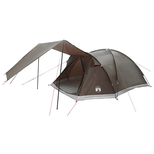 Cabin Tent with Roof Brown grey 6-Person Polyester and Steel Cabin Tent with Roof Brown grey 6-Person Polyester and Steel