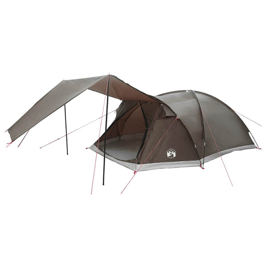 Cabin Tent with Roof Brown grey 8-Person Polyester and Steel Cabin Tent with Roof Brown grey 8-Person Polyester and Steel