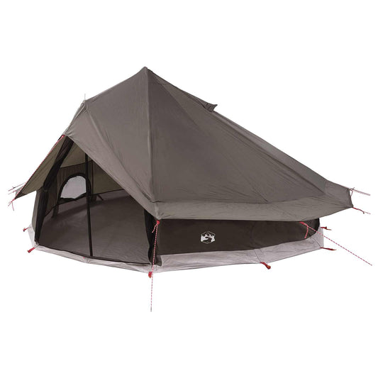 Tipi Tent 18-Person Brown Grey Polyester and Steel Tipi Tent 18-Person Brown Grey Polyester and Steel
