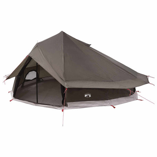 Tipi Tent 20-Person Brown Grey Polyester and Steel Tipi Tent 20-Person Brown Grey Polyester and Steel