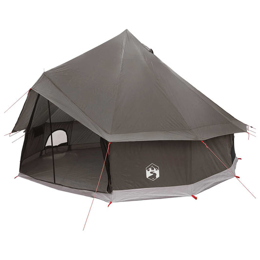 Tipi Tent 6-Person Brown Grey Polyester and Steel Tipi Tent 6-Person Brown Grey Polyester and Steel