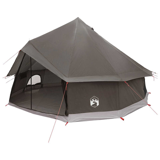 Tipi Tent 8-Person Brown Grey Polyester and Steel Tipi Tent 8-Person Brown Grey Polyester and Steel