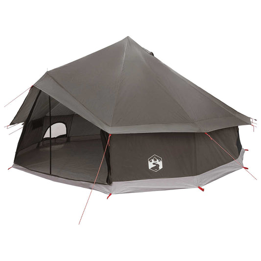 Tipi Tent 12-Person Brown Grey Polyester and Steel Tipi Tent 12-Person Brown Grey Polyester and Steel