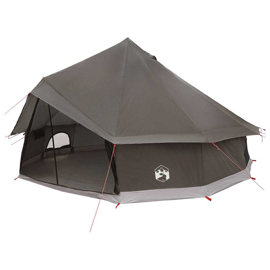Tipi Tent 10-Person Brown Grey Polyester and Steel Tipi Tent 10-Person Brown Grey Polyester and Steel
